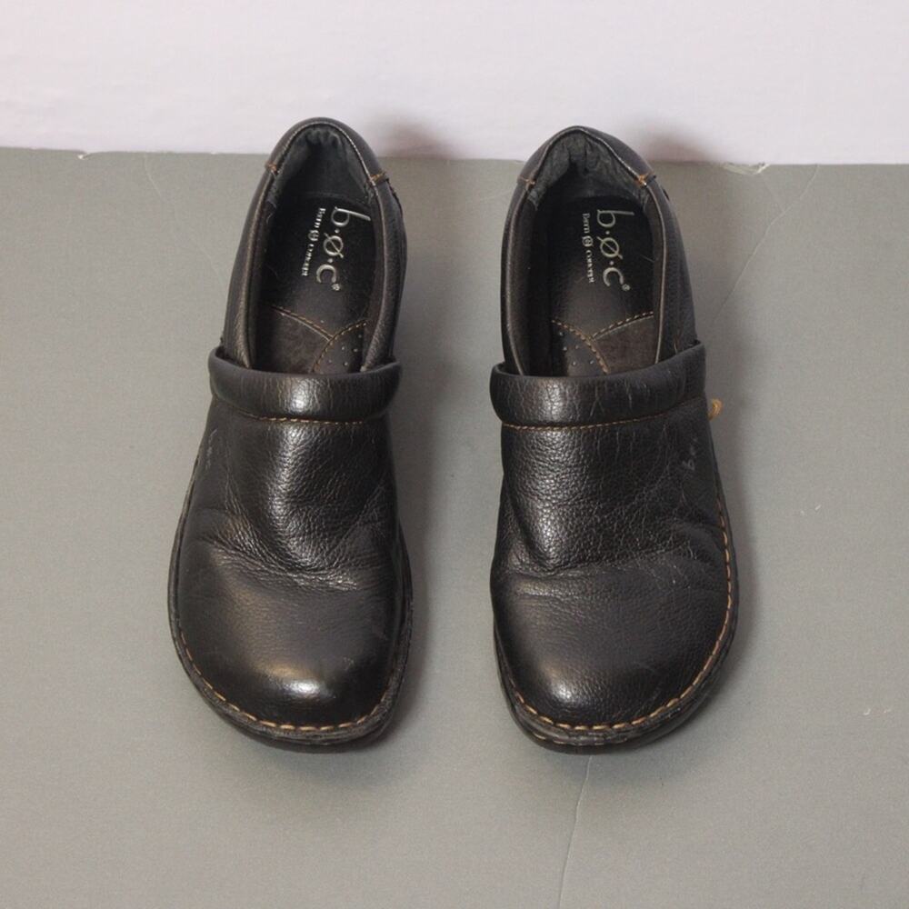 Born Concepts b.o.c. Black Leather Loafers Slip On Comfort Shoes Size 8 / 39 M - Picture 2 of 9